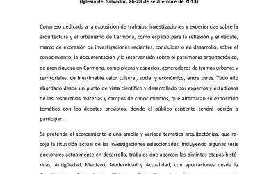 PRESENTACIÓN DEL «IX CONGRESO DE HISTORIA DE CARMONA»