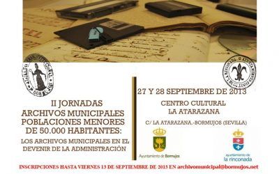 II JORNADAS ARCHIVOS MUNICIPALES POBLACIONES MENORES DE 50.000 HABITANTES