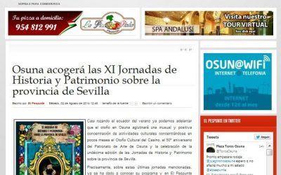 OSUNA ACOGERÁ LAS XI JORNADAS DE HISTORIA Y PATRIMONIO SOBRE LA PROVINCIA DE SEVILLA