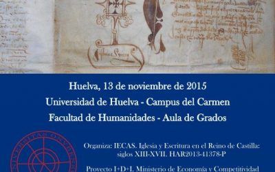 I  JORNADAS IGLESIA Y ESCRITURA: PRÁCTICAS DE ELABORACIÓN, GESTIÓN Y CONSERVACIÓN