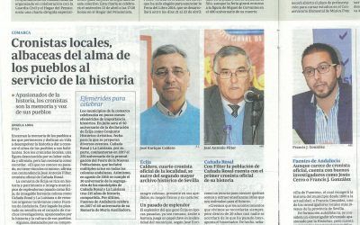 ABC DE SE SEVILLA DEDICA UN ARTICULO EN EL DIA DE HOY A LOS CRONISTAS LOCALES DE LA COMARCA DE ECIJA