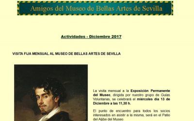 ACTIVIDADES DE DICIEMBRE DE LA ASOCIACIÓN DE AMIGOS DEL MUSEO DE BELLAS ARTES DE SEVILLA
