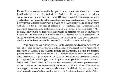 EL ROSARIO Y LA RELIGIOSIDAD MODERNA EN LA PROVINCIA DE BADAJOZ. UN AVANCE DE LA CUESTIÓN