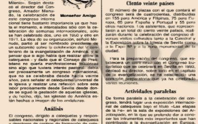 A LOS 25 AÑOS  DEL CONGRESO INTERNACIONAL  DE CATEQUESIS DE SEVILLA