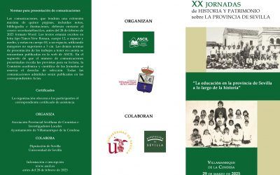 Abiertas las inscripciones para las XX Jornadas de Historia y Patrimonio sobre la provincia de Sevilla