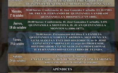 PRIMERAS JORNADAS «HISTORIA LOCAL Y FAMILIAS LOREÑAS: LOS QUINTANILLA»