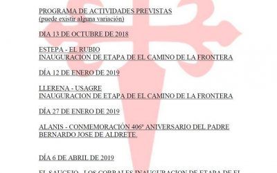 PROGRAMA DE ACTIVIDADES PREVISTAS DE LA ENCOMIENDA SANTIAGUISTA DE VILLANUEVA DEL RÍO