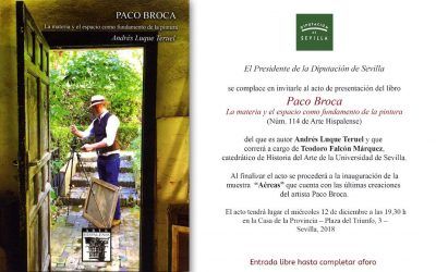 PRESENTACIÓN DEL LIBRO «PACO BROCA. LA MATERIA Y EL ESPACIO COMO FUNDAMENTO DE LA PINTURA»